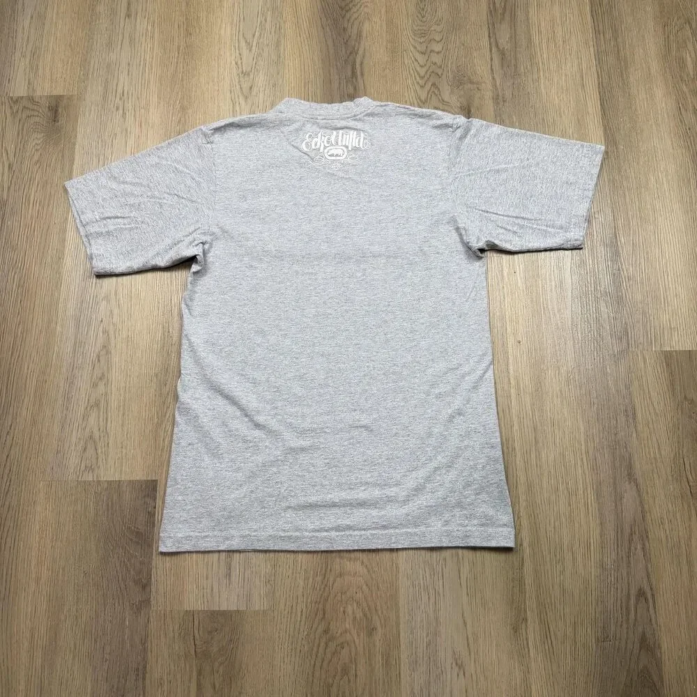 Ecko Unltd Shirt Mens Large Gray Y2K Graphitti Logo Graphic Rhino Brand Classic